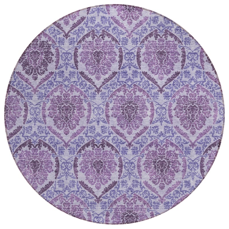 Machine Washable Indoor/ Outdoor Chantille Traditional Damask Rug