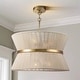 preview thumbnail 20 of 32, 8-Light Modern Boho Large Drum Chandelier 24 inch Fabric Hourglass Hand-woven Chandelier in Gold/ Black for Dining/ Living Room 24.25 IN. W - Ivory
