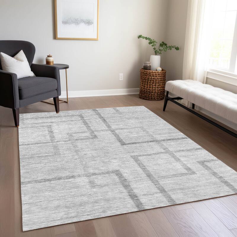 Machine Washable Indoor/ Outdoor Chantille Contemporary Geo Rug