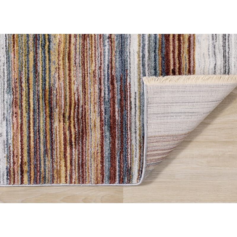 Alpine Rug Co. Olivia Multicolor Distressed Stripes Rug