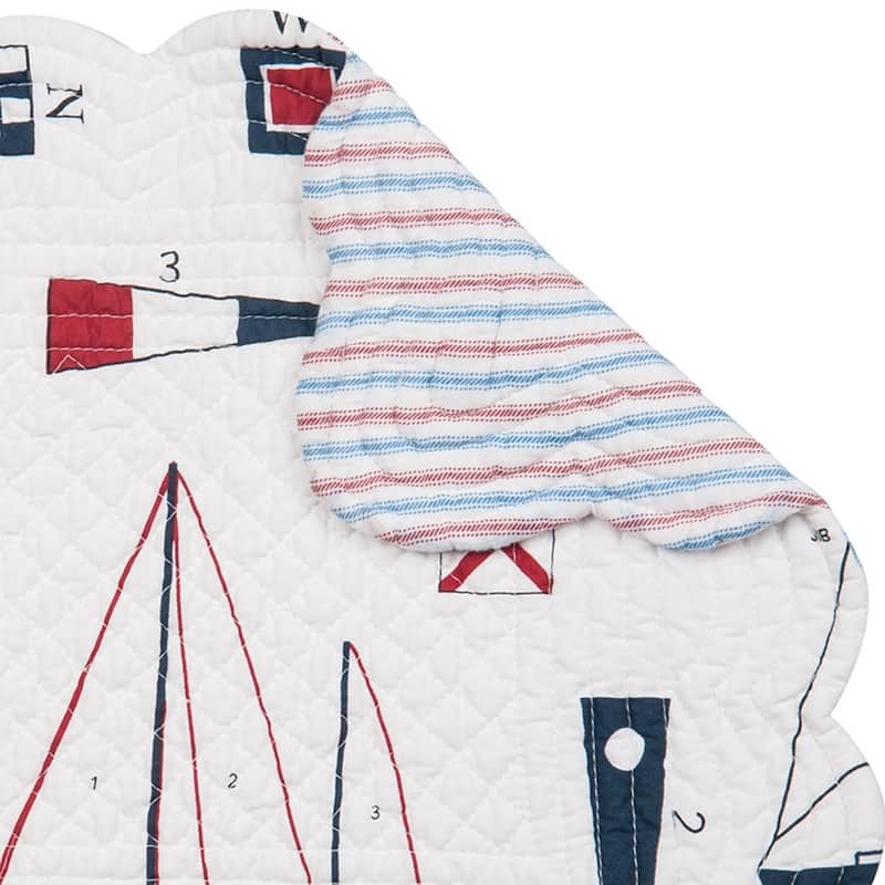 Windward Port Cotton Quilted Rectangular Reversible Placemat Set of 6 - Set of 6