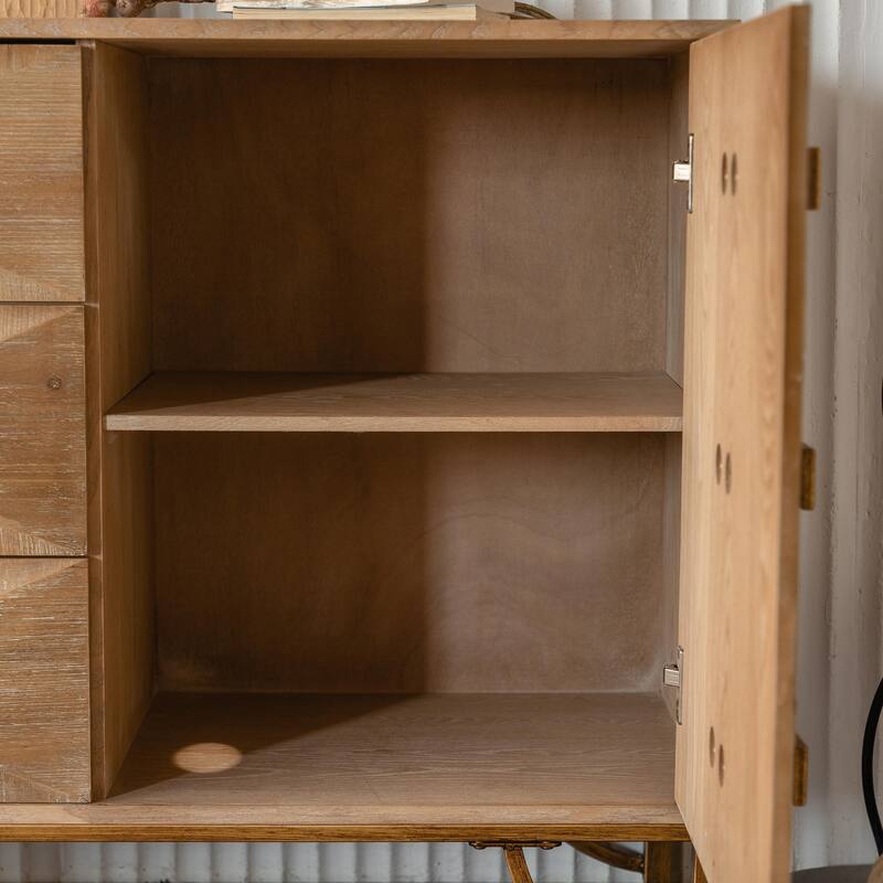 Light Wood Dresser with Metal Glide Drawers - Multi-Functional