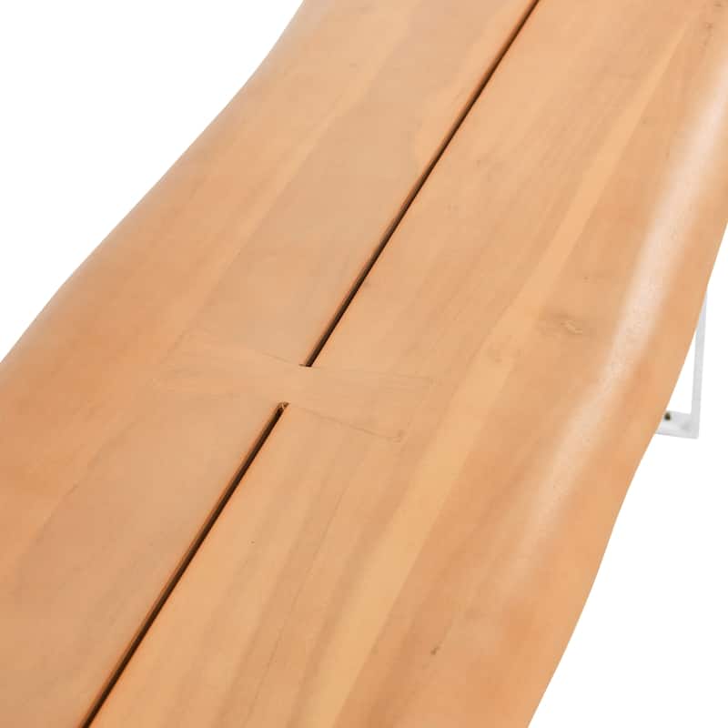 Wood Bench with Metal Frame