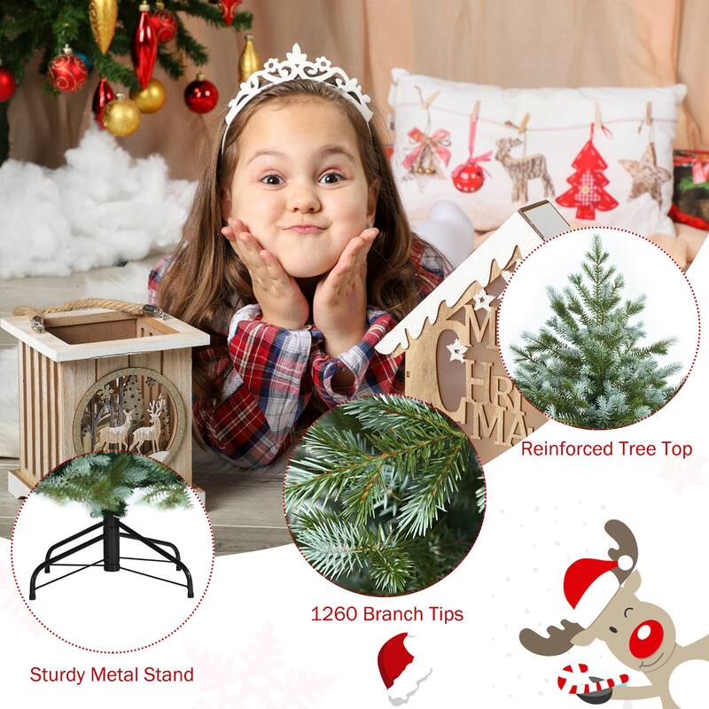 7 FT Artificial Christmas Tree Unlit Hinged Xmas Spruce Tree