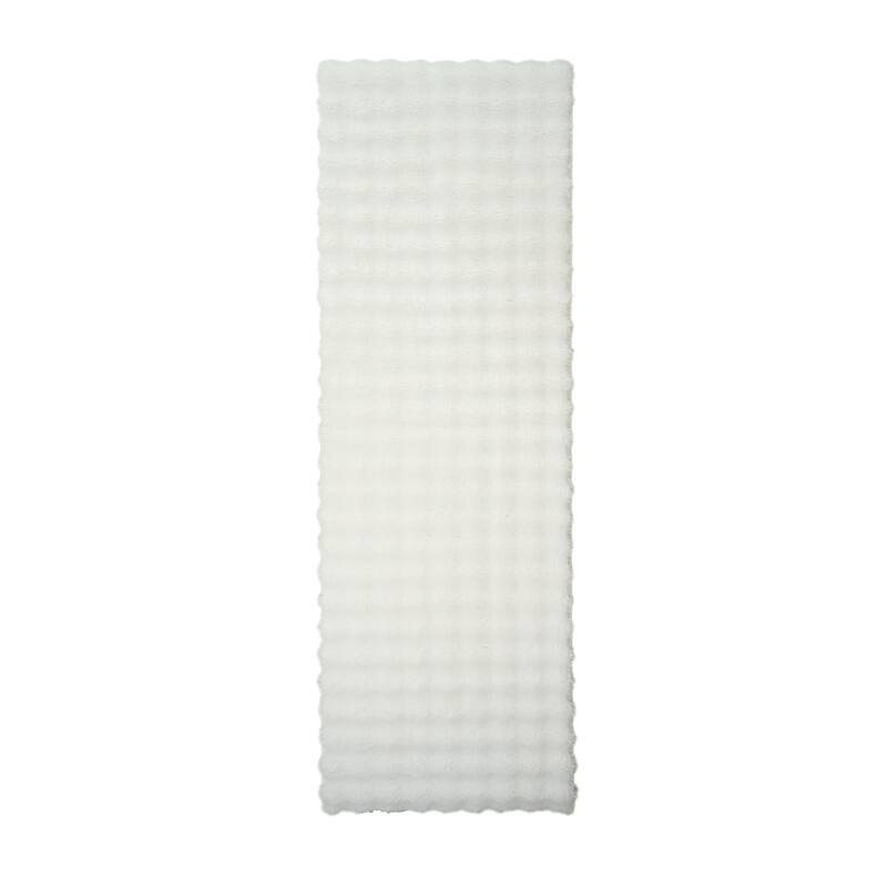 Sunny Collection Hand-woven Modern Grid Solid Color Area Rugs - 2' x 8' Runner - White