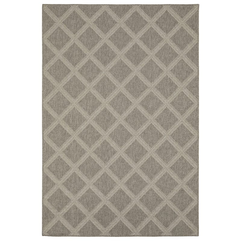 Style Haven Calayan Woven Lattice Grey Ultimate Performance Area Rug~ - 7'10" x 10'