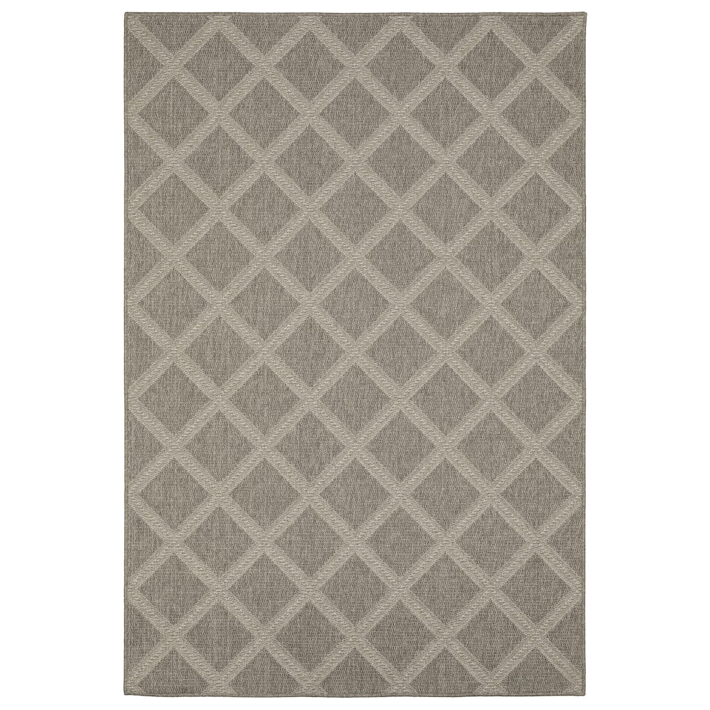 Style Haven Calayan Woven Lattice Grey Ultimate Performance Area Rug~