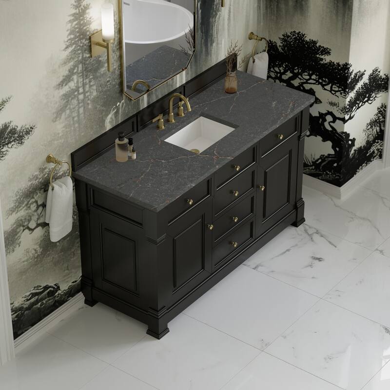 Brookfield 60S" Single Vanity, Black Onyx - Parisien Bleu