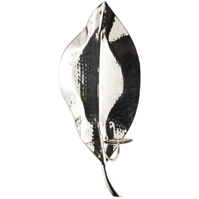 Silver Stainless Steel Metal Candle Wall Sconce