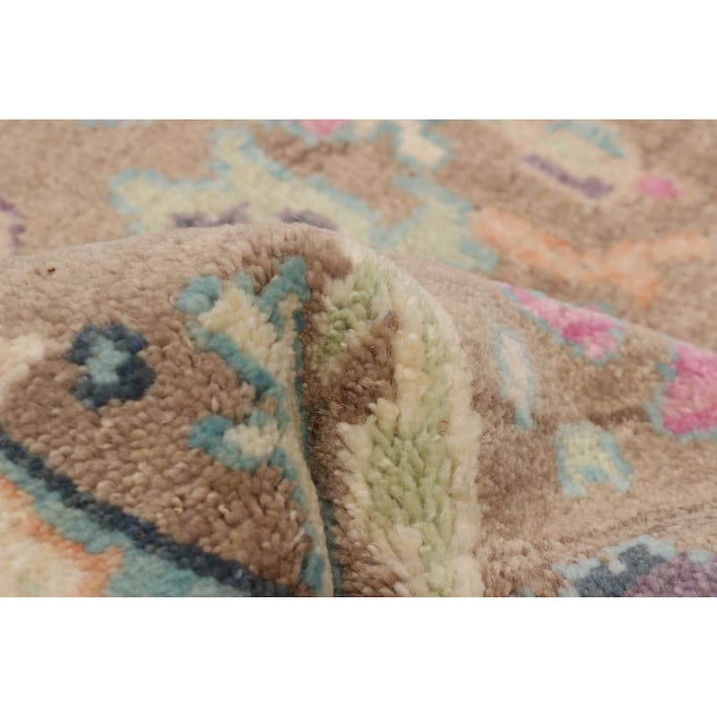 ECARPETGALLERY Hand-knotted Modern Oushak Tan Wool Rug - 2'5 x 6'2