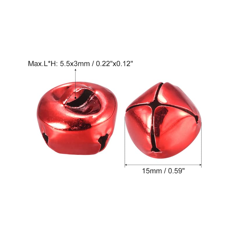 Jingle Bells, 24pcs Small Bells for Crafts DIY Christmas - Red - 15mm