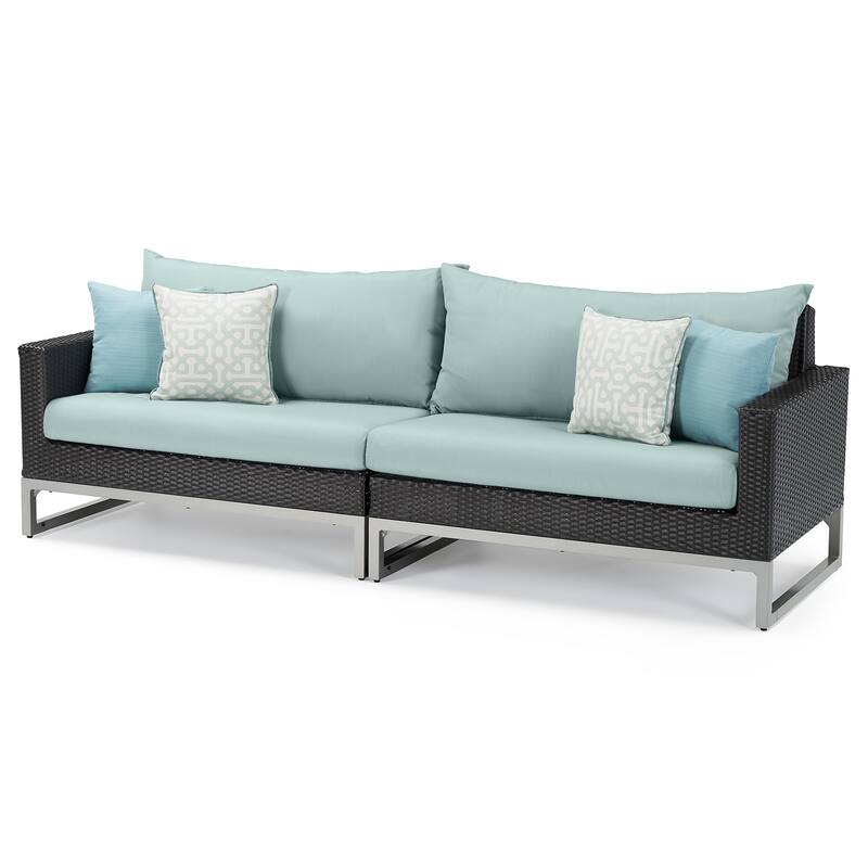 Milo Espresso 8 Piece Sunbrella Outdoor Patio Motion Seating Set