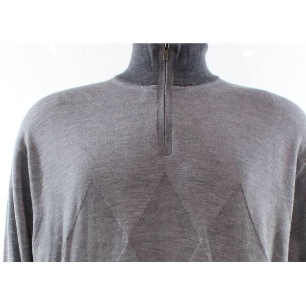 Shop Bugatchi Uomo New Gray Heather Mens Size 2xl 1 2 Zip Wool
