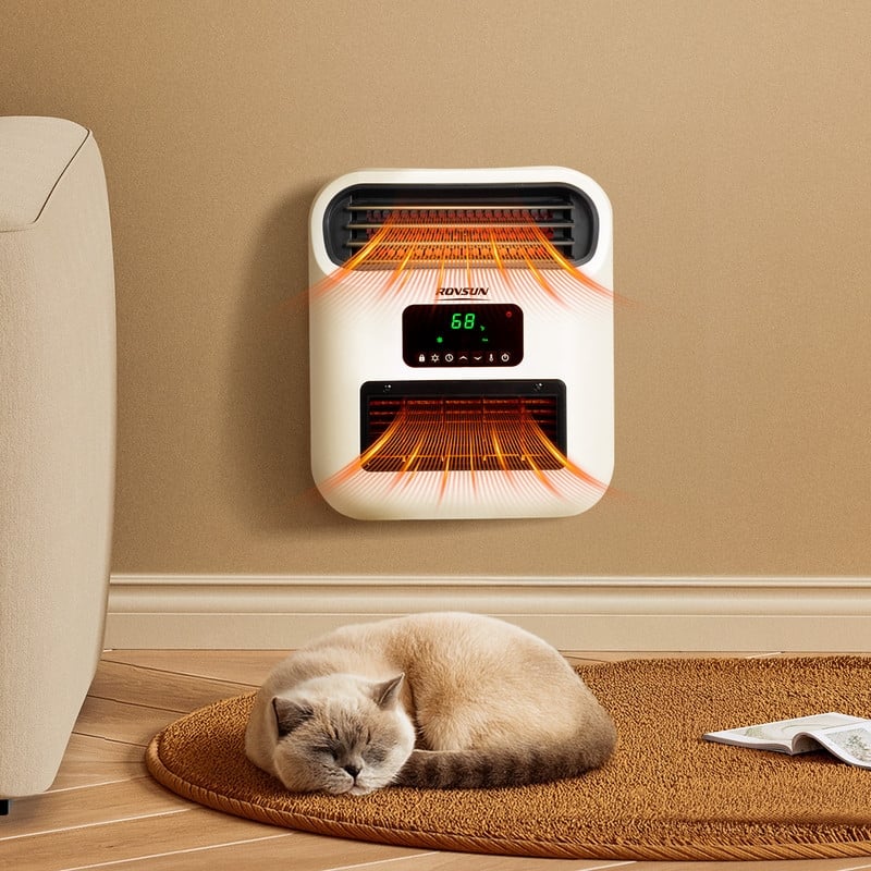 1500-Watt Wall-Mount and Floor Electric Space Heater with Remote Control