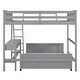 preview thumbnail 33 of 50, Bunk Bed with Built-in Desk & 2 Drawers, Wooden High Loftbed with A Stand-Alone Bed, L-Shaped Bunk Bed for Kids/Teens/Adults