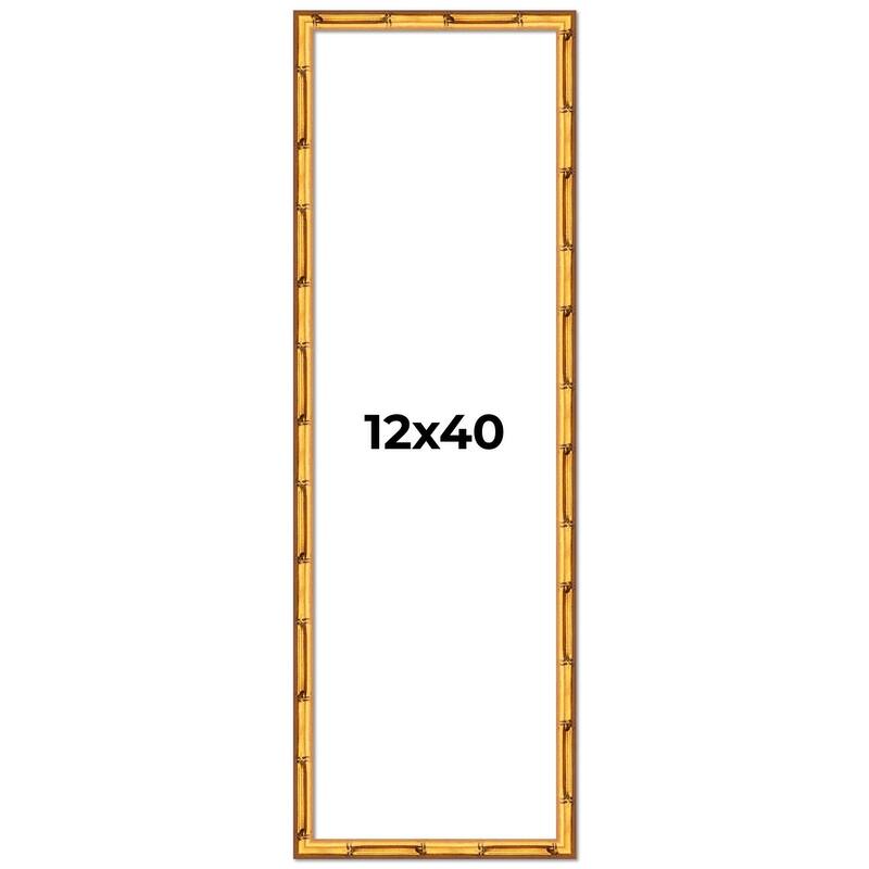 12x40 Frame Gold Bamboo Picture Frame Modern Photo Frame Includes UV Acrylic Shatter Guard Front Acid Free Foam Backing Board