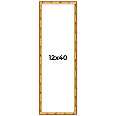 12x40 Frame Gold Bamboo Picture Frame Modern Photo Frame Includes UV Acrylic Shatter Guard Front Acid Free Foam Backing Board