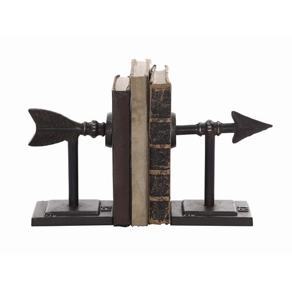 slide 2 of 29, Arrow Shaped Cast Iron Bookends Bronze