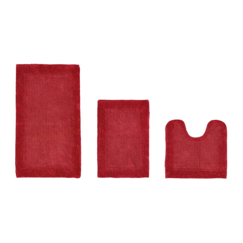 Better Trends Bath Rugs Set 100% Cotton Tufted Soft Water Absorbent Bathroom Rug for Shower, Sink Bath Mats Edge Collection