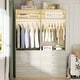 preview thumbnail 36 of 76, Kyrvo Freestanding Closet System with 3 Wooden Drawers ＆ Hanging Rod ＆ Storage Shelf, Modular Walk-in Closet Organizer Wardrobe Set of 2 - White Oak