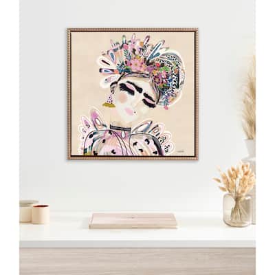 Kate and Laurel Sylvie Beaded LuLu Framed Canvas by Inkheart Designs