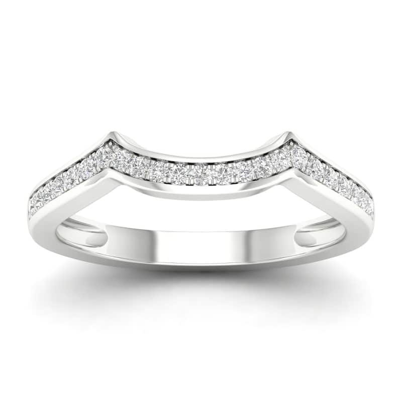 De Couer 10k Gold 1/6ct TDW Diamond Contour Wedding Band