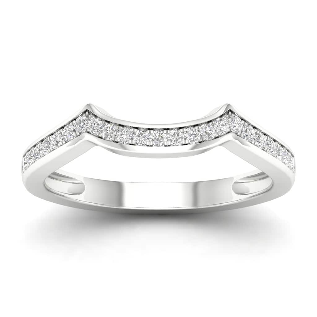 De Couer 10k Gold 1/6ct TDW Diamond Contour Wedding Band