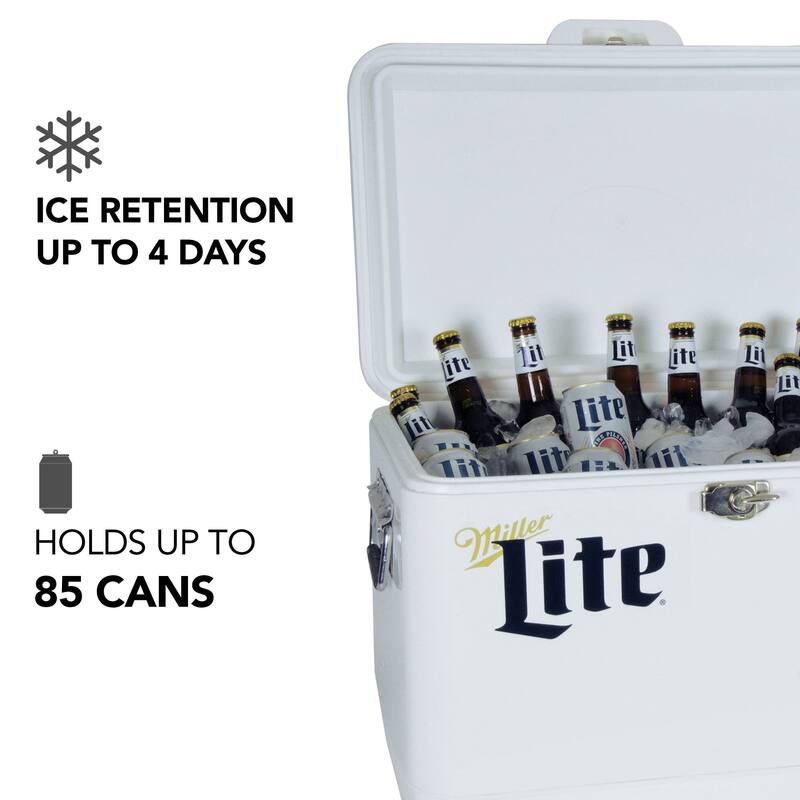 Miller Lite Ice Chest Cooler with Bottle Opener, 51L (54 qt)