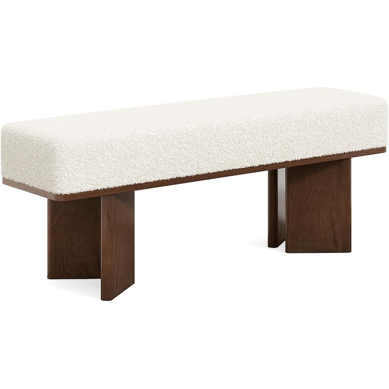 47 Inch Modern Entryway Bench End of Bed Shoe Bench with Cushion - 47.24" W x 12.6" D x 18.9" H