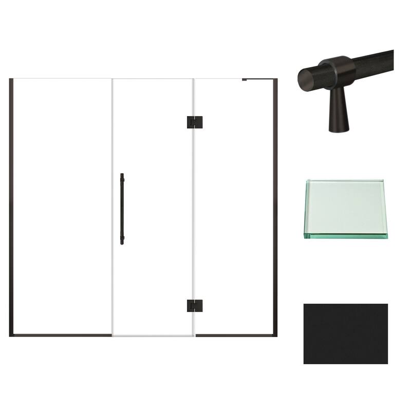 Transolid EHTF78247610C-BK Elizabeth 76" High x 78" Wide Hinged Semi
