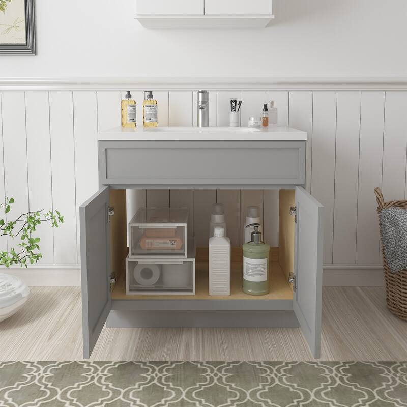 Vanity Art 30" Freestanding Single Base Storage Cabinet with Soft Close Doors