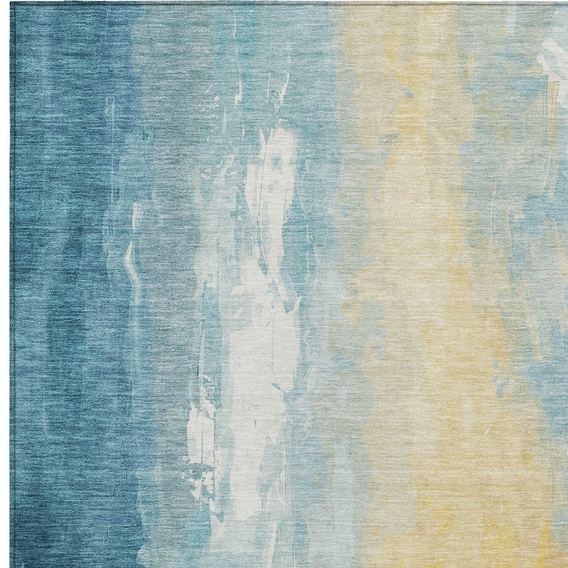 HomeRoots Abstract Transitional Rectangle Outdoor Rug