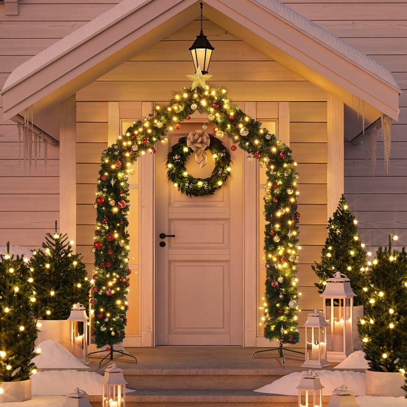 8.5FT. PVC Green Archway Outdoor Christmas Decoration