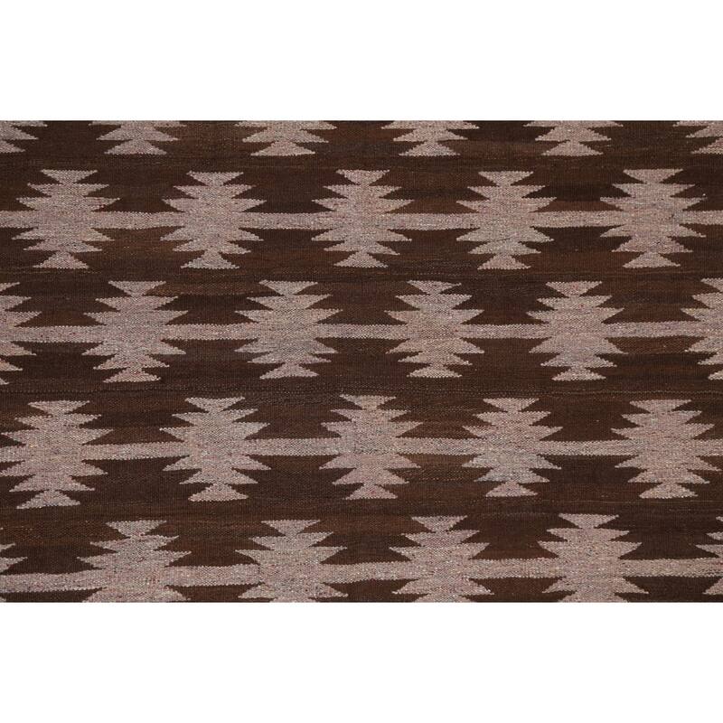 Natural Dye Tribal Geometric Kilim Oriental Area Rug Wool Hand-woven - 4'9" x 6'11"