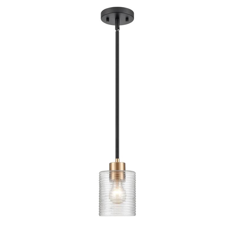 Millennium Lighting Renitta 1 Light Mini-Pendant in Matte Black/Modern Gold