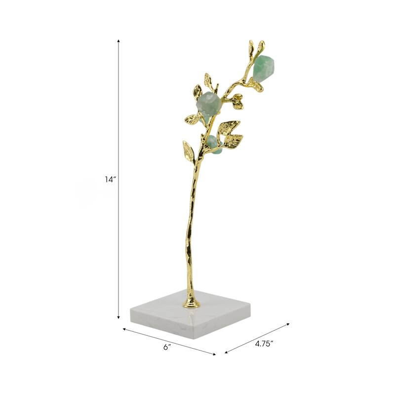 Metal Tree Sculpture on Marble Base Charming Living Room, Office, Home Decor