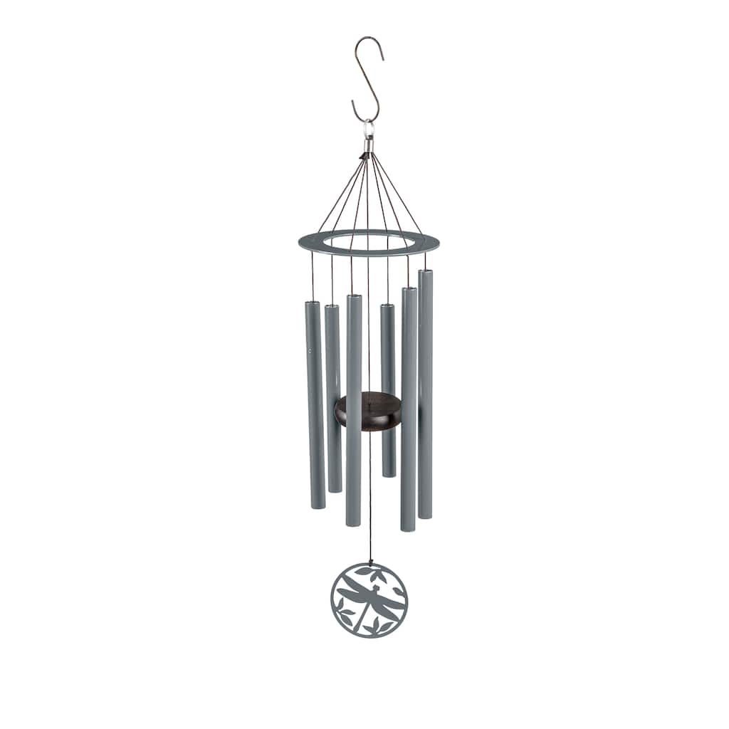 27 in. Laser Cut Metal Hand Tuned Wind Chime, Dragonfly, Scale "C"