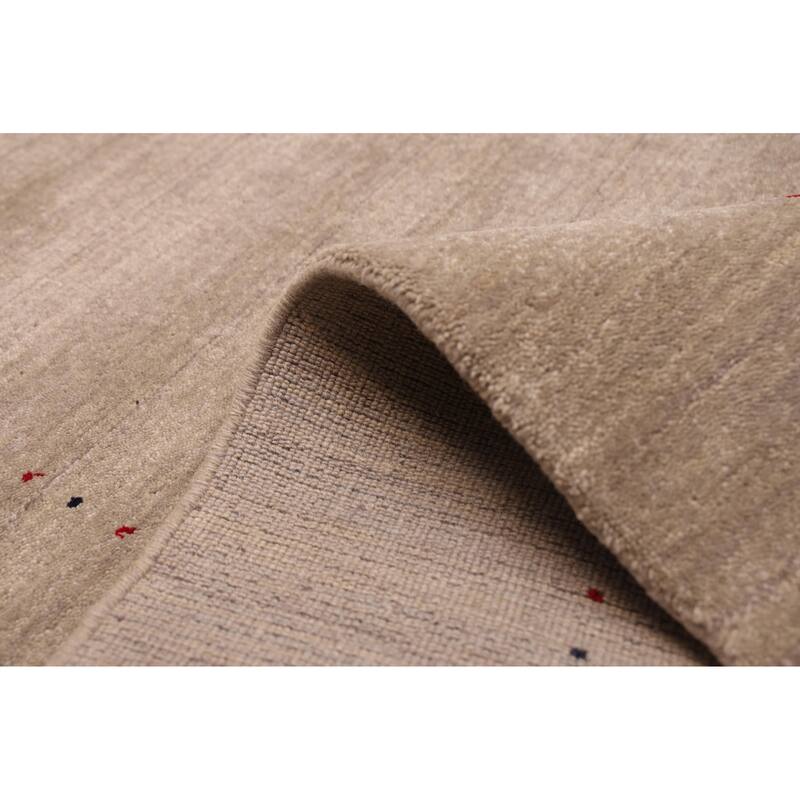 ECARPETGALLERY Hand Loomed Kashkuli Gabbeh Grey Wool Rug - 5'2 x 7'11