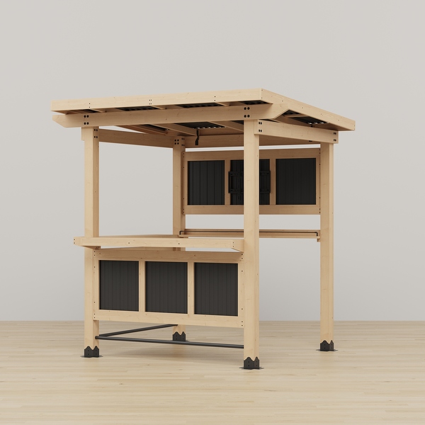 Cedar Wood Outdoor Bar Gazebo with PVC Roof, 85