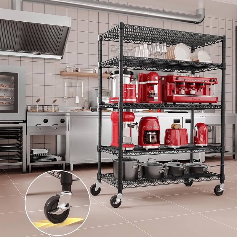 2200 LBS Heavy Duty Garage Shelving, 5-Tier Industrial Metal Shelving Unit for Basement, Pantry, Warehouse