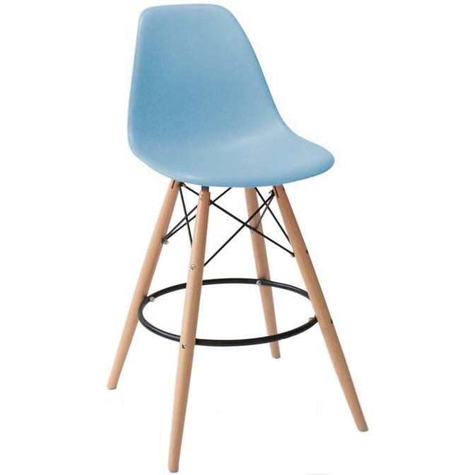 Counter Stool With Back Plastic Molded Wooden Eiffel Base For Kitchen Island Hotel Work High Chair