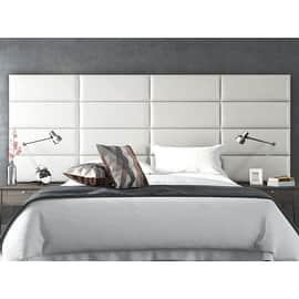 Leather Wall Mounted Headboards Online At Our Vant Upholstered Wall Panels Headboards Sets Of 4 Deluxe Leather Cream White