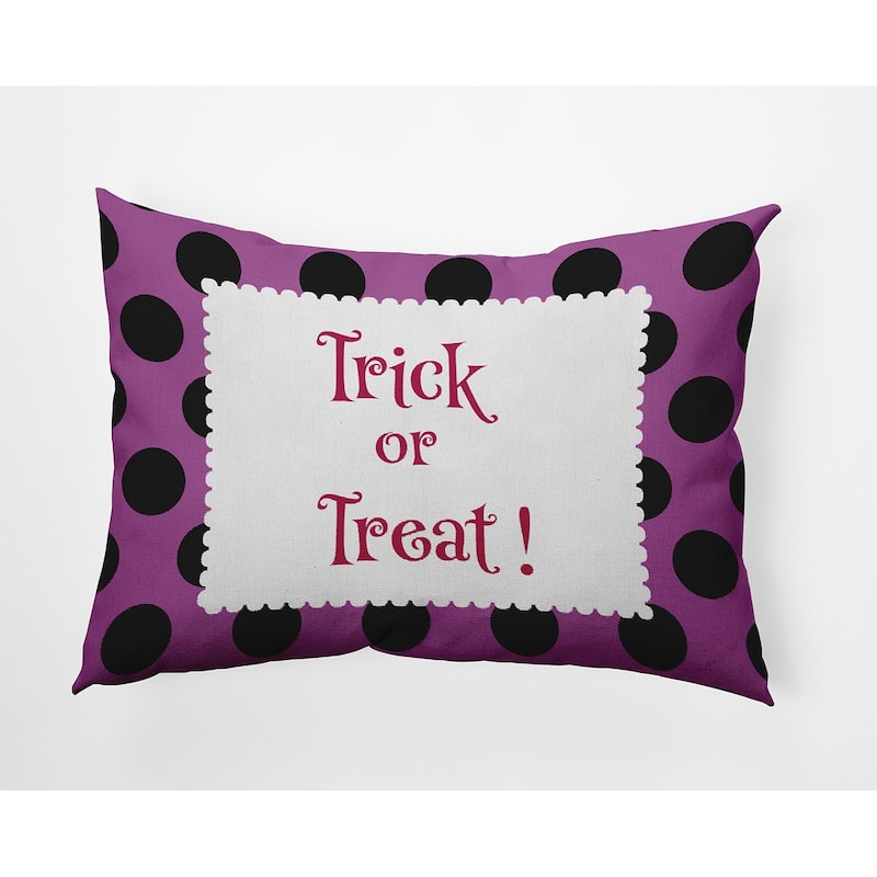 Halloween Trick or Treat Dots Accent Pillow - Orchid - 14" x 20"