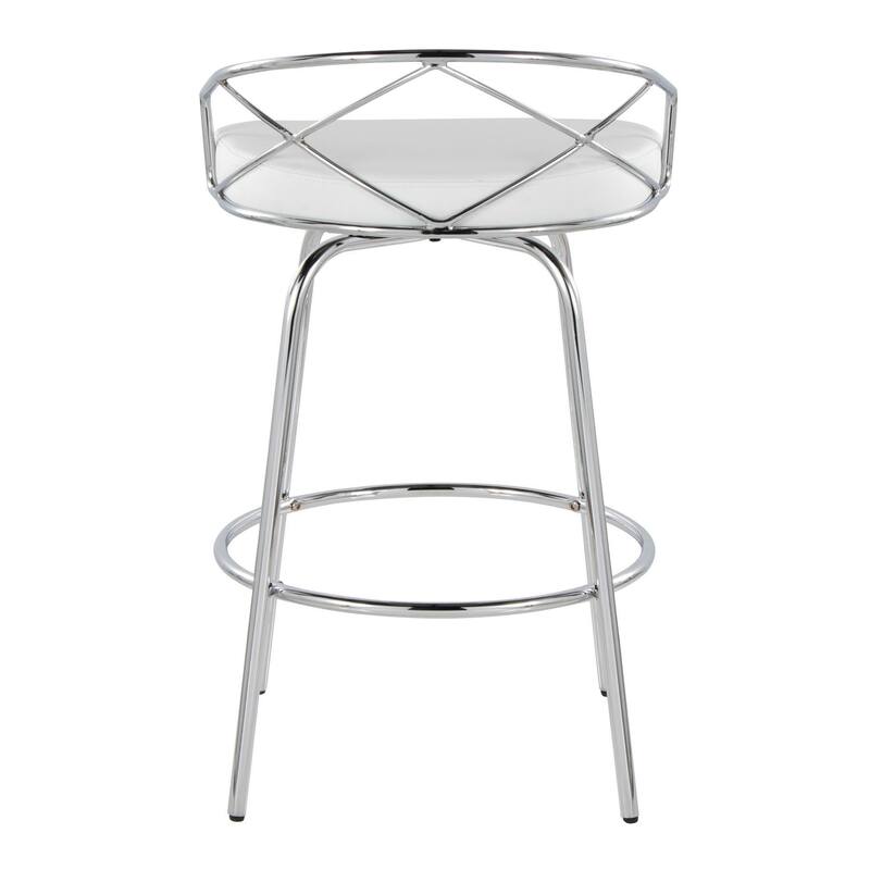 Silver Orchid Charlotte Glam 26" Fixed-Height Counter Stool (Set of 2)