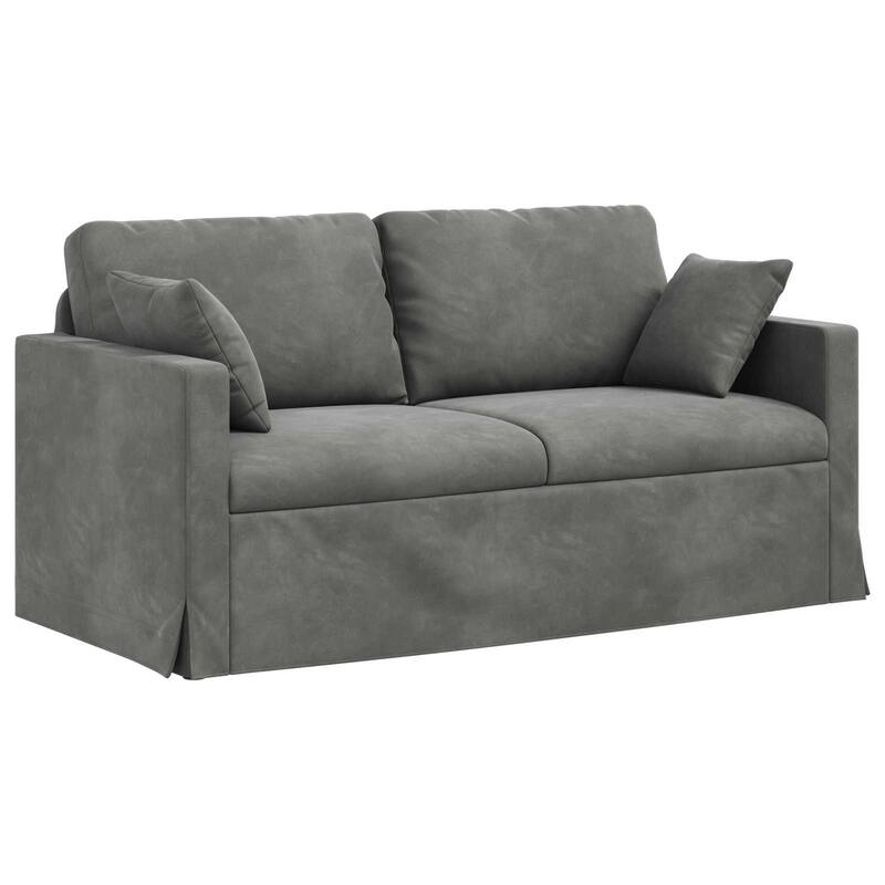 vidaXL Sofa Dark Grey in Velvet