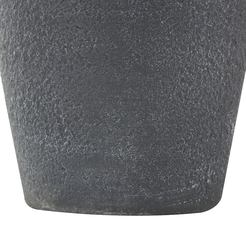 Black Ceramic Whitewashed Textured Vase