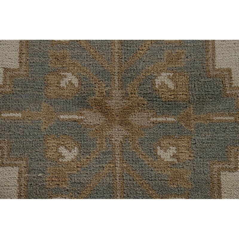 Floral Beige Oushak Oriental Area Rug Handmade Wool Carpet - 8'0"x 10'2"
