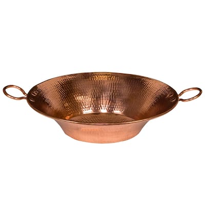 16-in Round Miners Pan Vessel Hammered Copper Sink in Polished Copper (VR16MPPC)