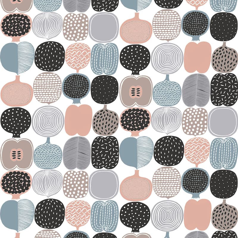 Marimekko Pink & Grey Kompotti Peel & Stick Wallpaper