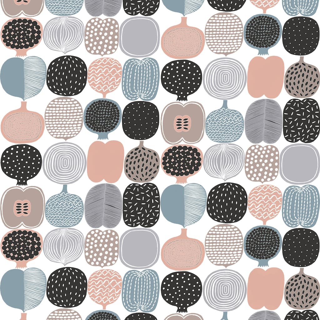 Marimekko Pink & Grey Kompotti Peel & Stick Wallpaper